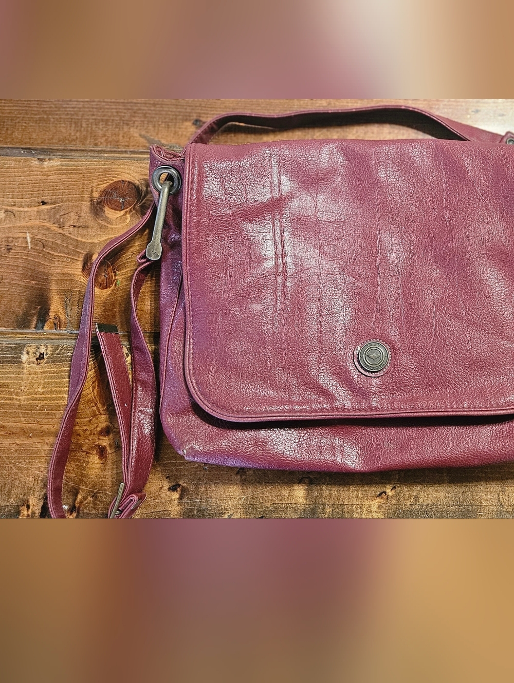 Capezio Leather Shoulder Bag - Plum